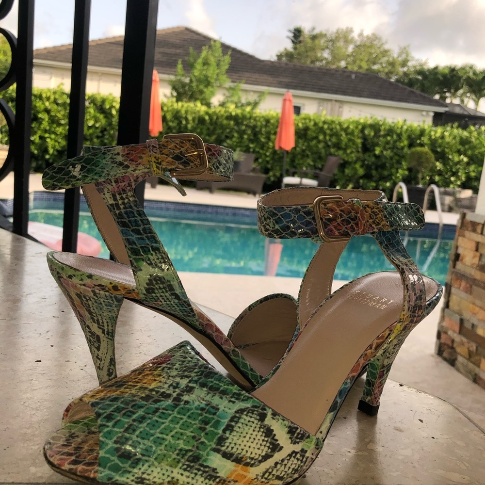 Stuart Weitzman Pastel-Colored Snakeskin Heels